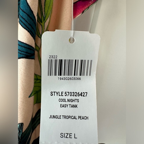 Soma Cool Nights Easy Tank Jungle Tropical Peach NWT (Size L) - Picture 6 of 6